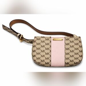 👜 Michael Kors Signature Crossbody / Belt Bag – Blush Pink Stripe NWOT